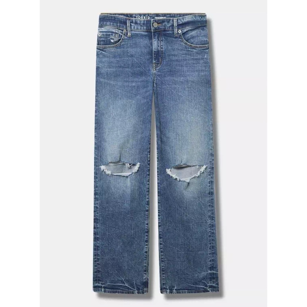 TORRID Ripped Wide Leg Jeans - Picture 3 of 7